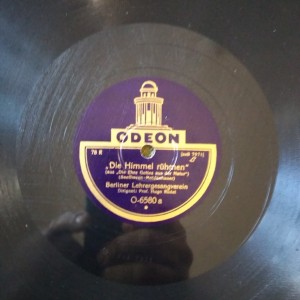 78rpm record ODEON GOTTES MACHT UND VORSEHUNG / DIE HIMMEL RUHMEN HUGO RUDEL 30cms