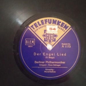 78rpm record TELEFUNKEN DER ENGEL LIED / MOOSROSCHEN HANS SCHLEGER 25cms