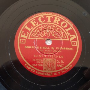 Δισκος 78 στροφων SHELLAC 78rpm ELECTROLA SONATE IN C MOLL OP 13 PATHETIQUE Edwin Fischer 30cms