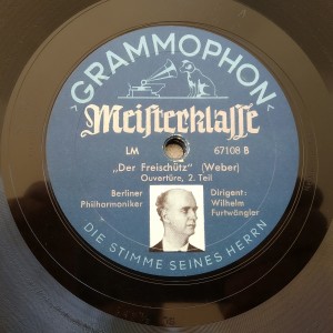 78rpm record DER FREISCHUTZ ( Weber ) Overt. 1. & 2  Wilhelm Furtwangler 30cms