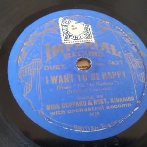 78rpm record I WANT TO BE HAPPY Vincent Youmans TEA FOR TWO, No No Nanette 25cms