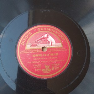 78rpm record ROMANCE EN LA MAJEUR KREISLER CONCERTO pour VIOLON Dr.Leo Blech 30cms
