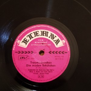 78rpm record ETERNA DIE UHR / TRAUMMANNCHEN DIE MUDEN SCHUHCHEN W.WEINSTOCK 25cms