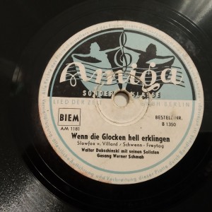 Δισκος 78 στροφων SHELLAC 78rpm AMIGA WENN DIE GLOCKEN HELL ERKLINGEN, SCHAU MICH BITTE NICHT SO ON, Walter Dobschinski 25cms