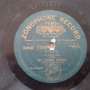 Δισκος 78 στροφων SHELLAC 78rpm UNTIL W.Sanderson / NINNETA A.H.BrewerSydney Coltham Serial 1305 25cms