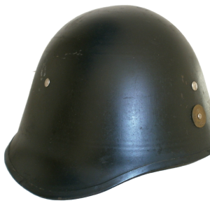 DANISH CIVIL DEFENCE HELMET WITH INSIGNIA LINER AND CHIN STRAP WWII