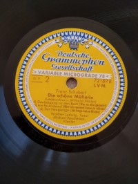 78rpm record GRAMMOPHON DIE SCHONE MULLERIN Wilhelm Muller 30cms